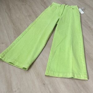 Urban Outfitters 100% cotton Lime Green Wide-Leg Pants